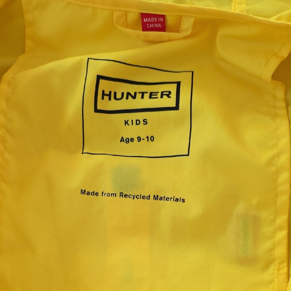 Hunter Kids Bright Yellow Hooded Raincoat - Picture 4 of 10